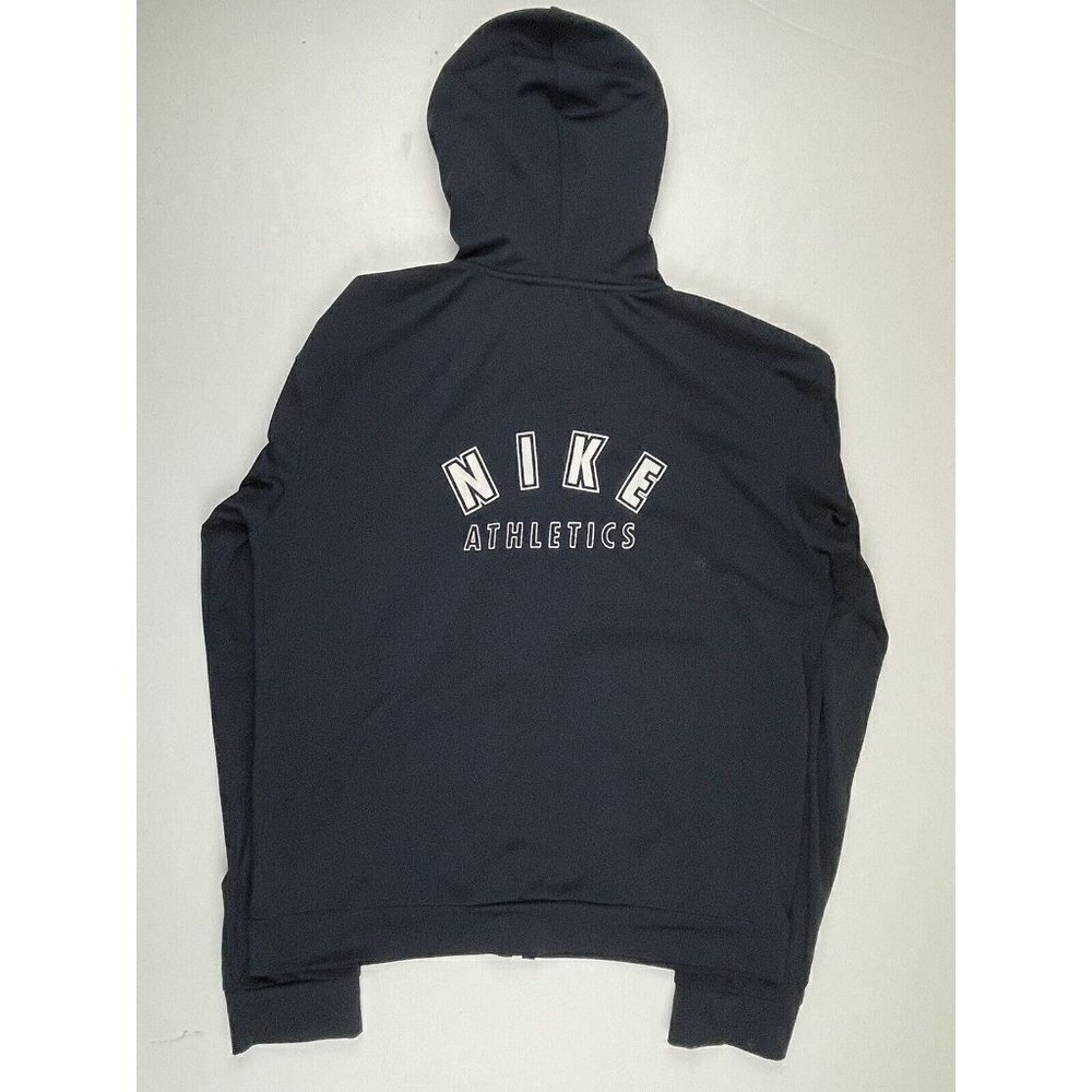 Nike Athletic Hooded Active Jacket Women’s L(12/14) Poly Stretch Run Sports Blue - Picture 3 of 11